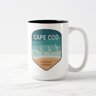 Cape Cod National Seashore Massachusetts Seagulls Two-Tone Coffee Mug