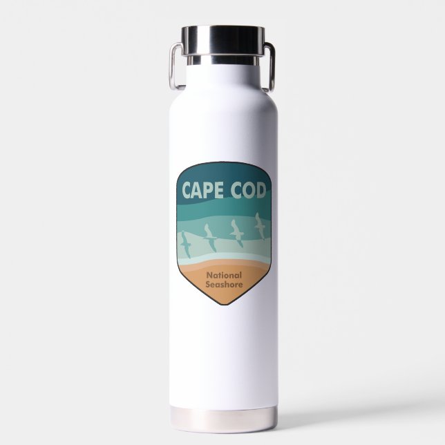 Cape Cod National Seashore Massachusetts Seagulls Water Bottle (Front)