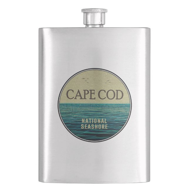 Cape Cod National Seashore Ocean Birds Flask (Front)