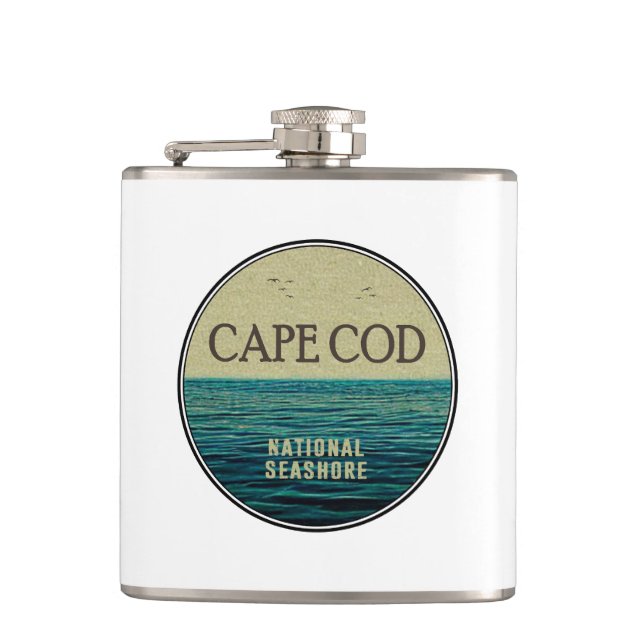 Cape Cod National Seashore Ocean Birds Flask (Front)