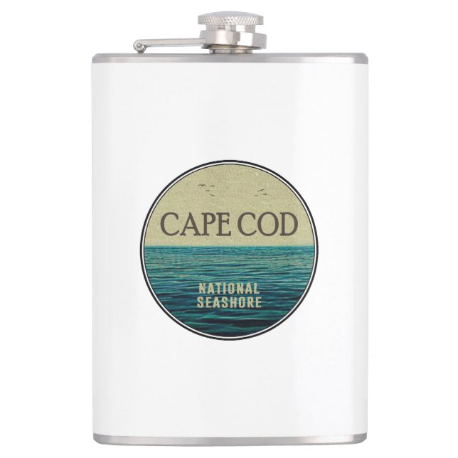 Cape Cod National Seashore Ocean Birds Flask (Front)