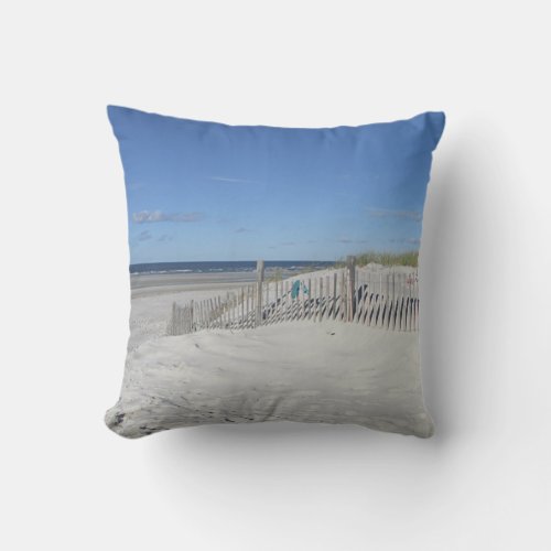 Cape Cod ocean beach Throw Pillow