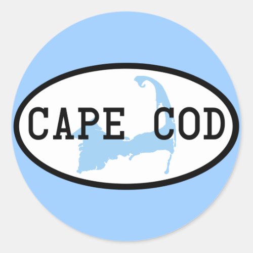 cape_cod_oval classic round sticker