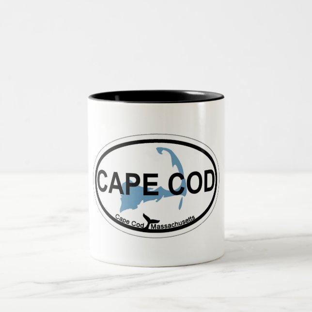 Cape Cod Oval Design. Two-Tone Coffee Mug (Center)