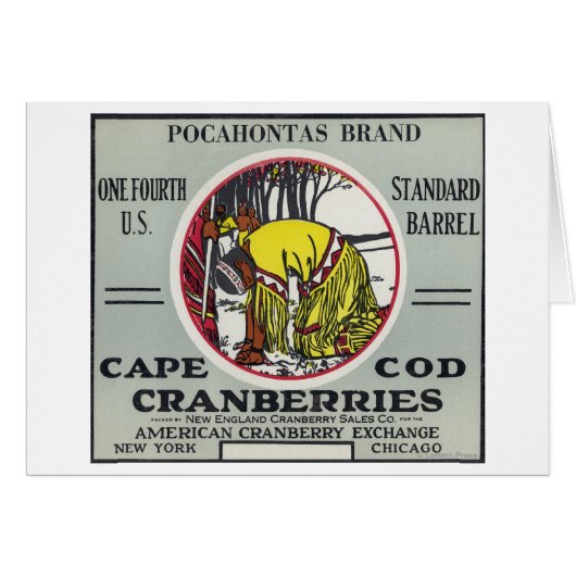 Cape Cod Pocahontas Brand Cranberry Label Cards (Front Horizontal)