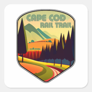 Cape Cod Rail Trail Colors Square Sticker