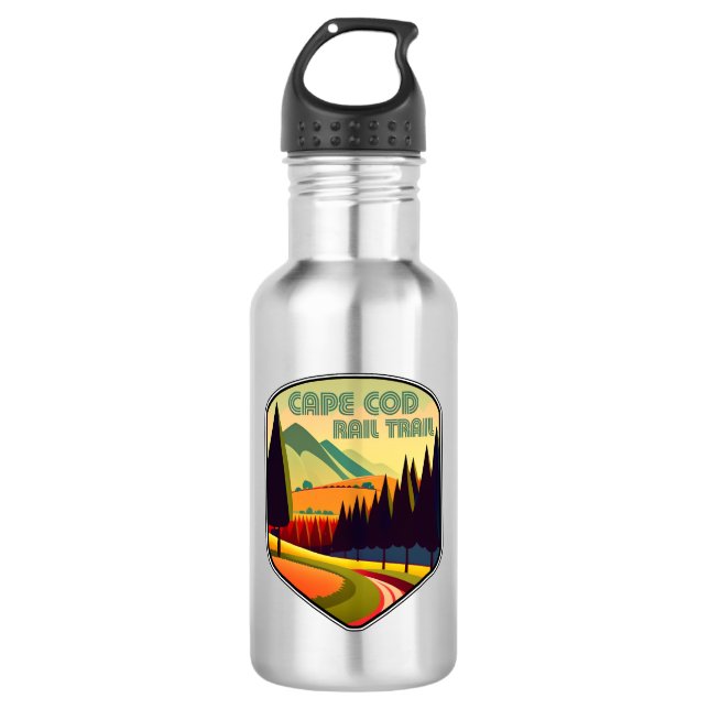 Cape Cod Rail Trail Colors Stainless Steel Water Bottle (Front)