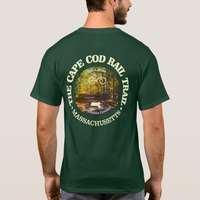Cape Cod Rail Trail (cycling c) T-Shirt (Back)