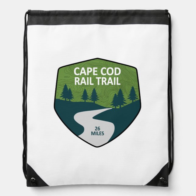 Cape Cod Rail Trail Drawstring Bag (Front)