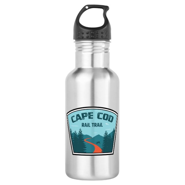 Cape Cod Rail Trail Stainless Steel Water Bottle (Front)