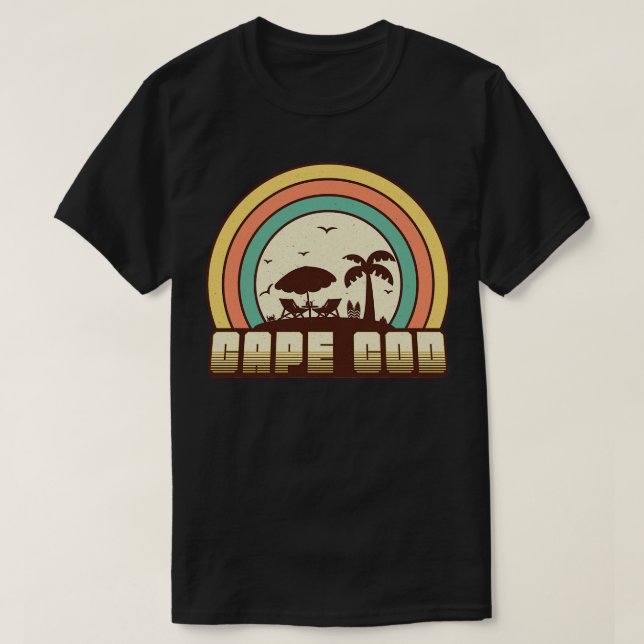 Cape Cod Retro Sunset Style T-Shirt (Design Front)