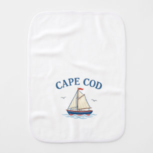 Cape Cod Sailboat Baby Burp Cloth