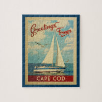 Cape Cod Sailboat Vintage Travel Massachusetts