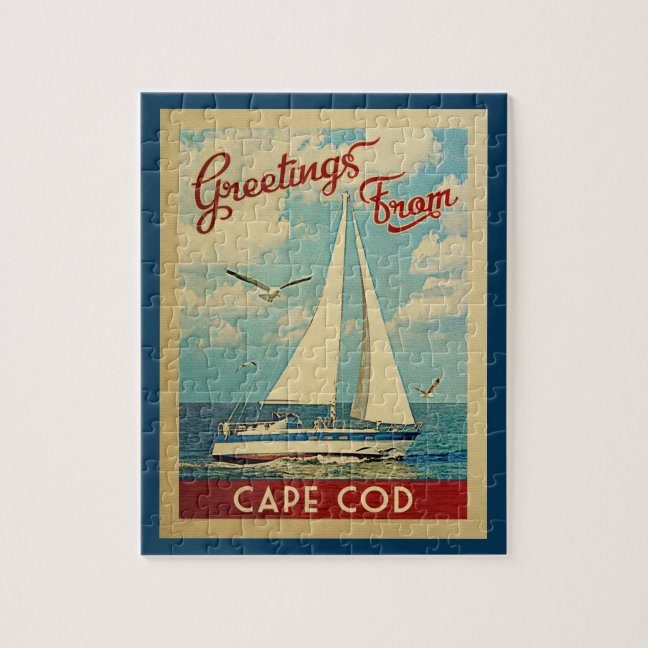 Cape Cod Sailboat Jigsaw Puzzle – Vintage Retro