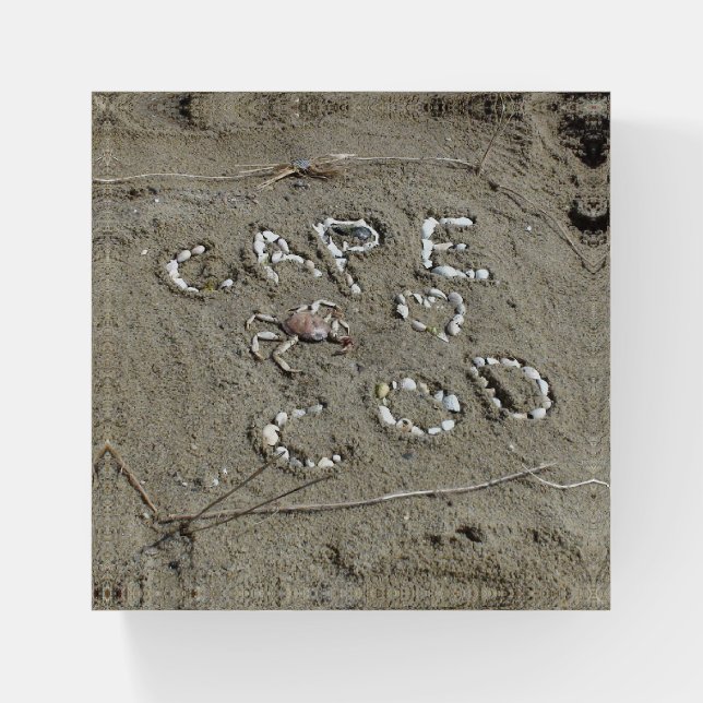 Cape Cod Sandy Beach Paperweight (Front)
