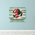 Cape Cod Santa Claus Brand Cranberry Label Canvas Print | Zazzle