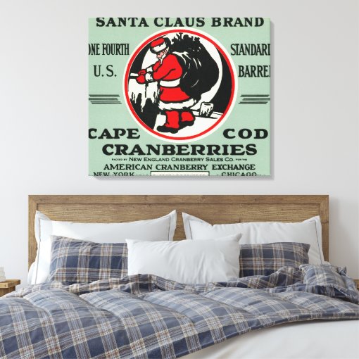 Cape Cod Santa Claus Brand Cranberry Label Canvas Print | Zazzle