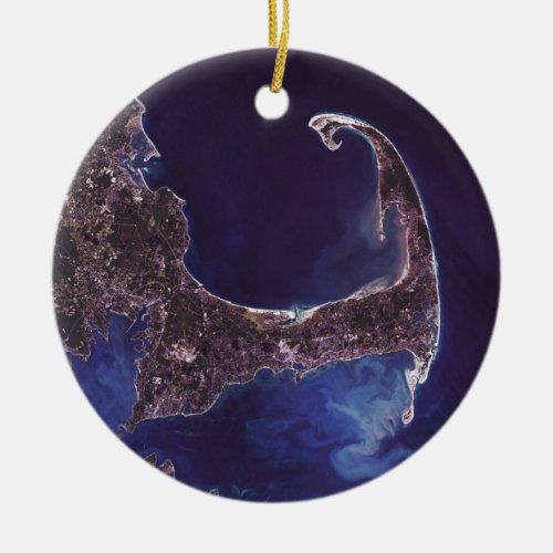 Cape Cod satelite photograph Ceramic Ornament