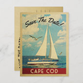 Cape Cod Save The Date Sailboat Nautical Announcement Postcard (Front/Back)