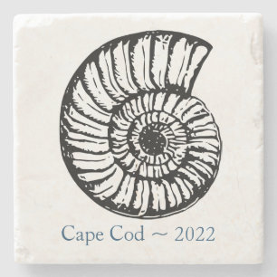 Cape Cod Souvenir Coaster - Ammonite Shell