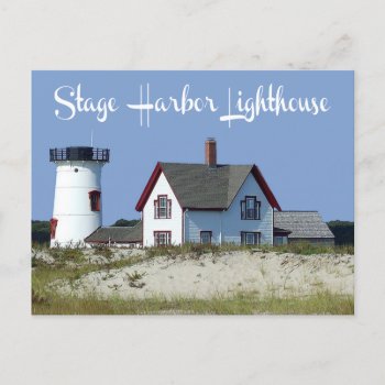 Cape Cod  Stage Harbor Light  Chatham Ma Post Card by merrydestinations at Zazzle