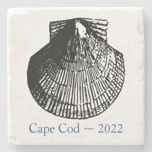 Cape Cod Stone Coaster - Scallop Shell