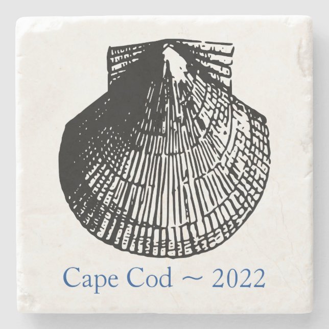 Cape Cod Stone Coaster - Scallop Shell (Front)