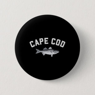 Cape Cod Striper Striped B Fun Fishing Design  Button
