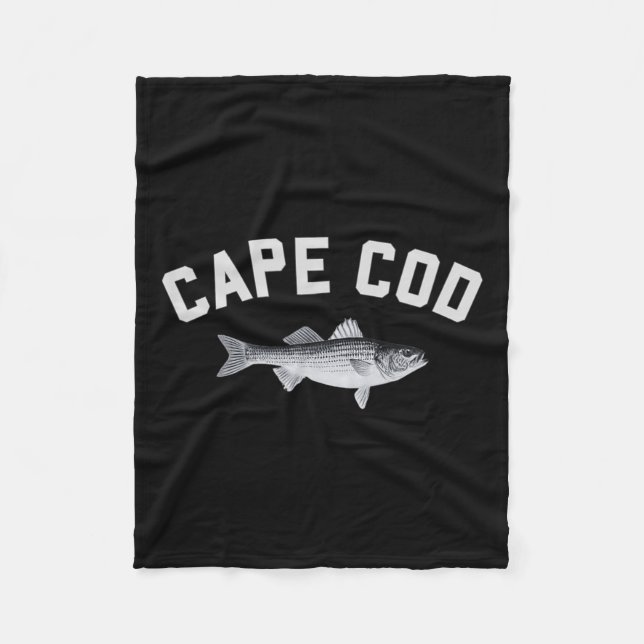 Cape Cod Striper Striped B Fun Fishing Design  Fleece Blanket (Front)