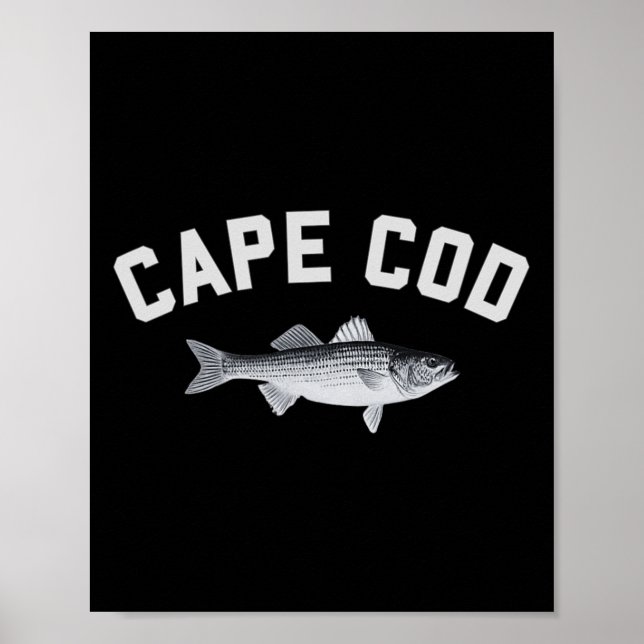 Cape Cod Striper Striped B Fun Fishing Design  Poster (Front)