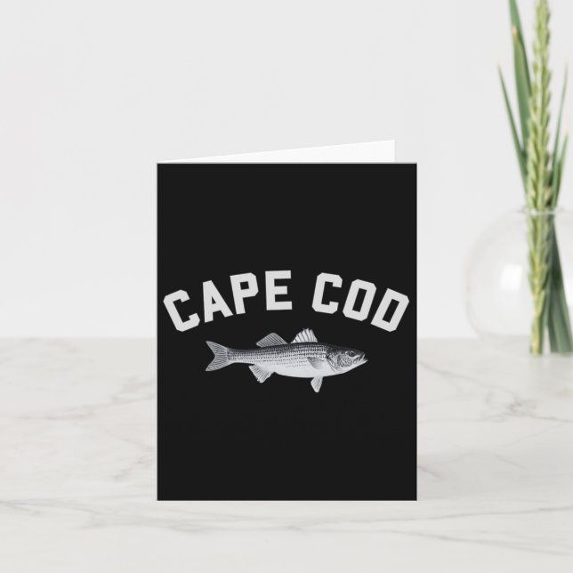 Cape Cod Striper Striped Byss Fun Fishing Design  Card (Front)