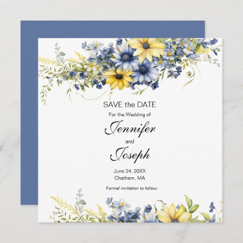 Cape Cod Summer Floral Wedding Save the Date Card