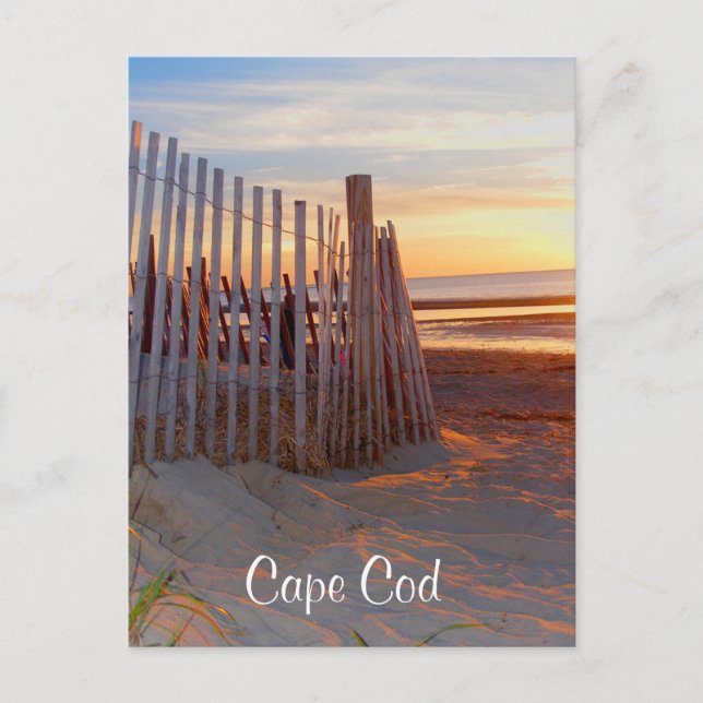 Cape Cod Sunrise Over  Beach Brewster MA Post Card (Front)