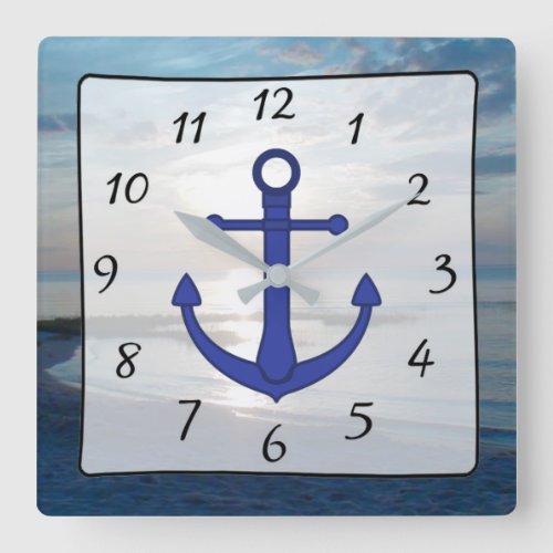 Cape Cod Sunset Ocean View Beach Anchor Clock