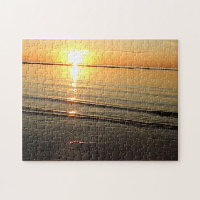 Cape Cod Sunset Ocean Waves Jigsaw Puzzle (Horizontal)