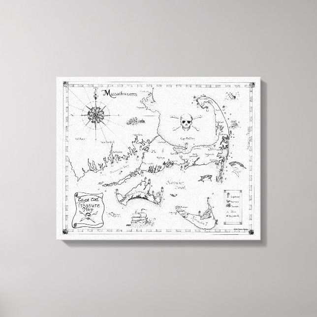 Cape Cod Treasure Map Canvas Print (Front)