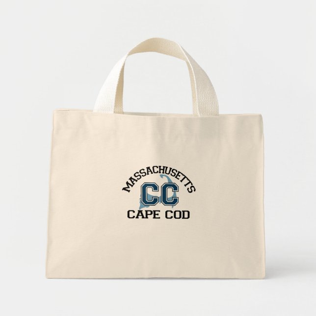 Cape Cod "Varsity" Design. Mini Tote Bag (Front)