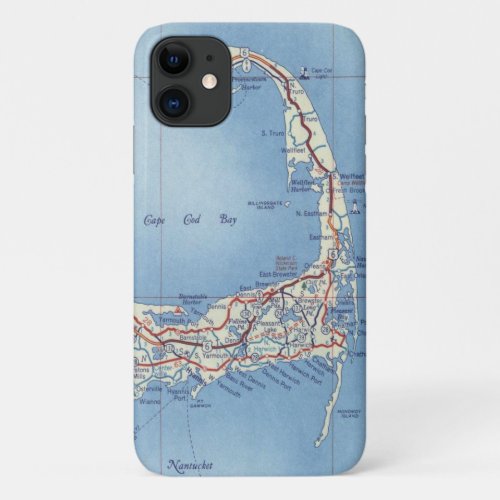 Cape Cod Vintage Map iPhone 11 Case
