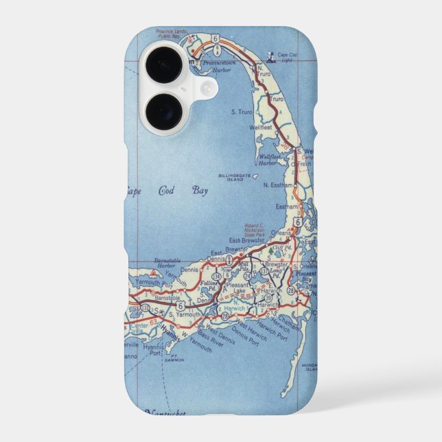 Cape Cod Vintage Map Iphone Case (Back)