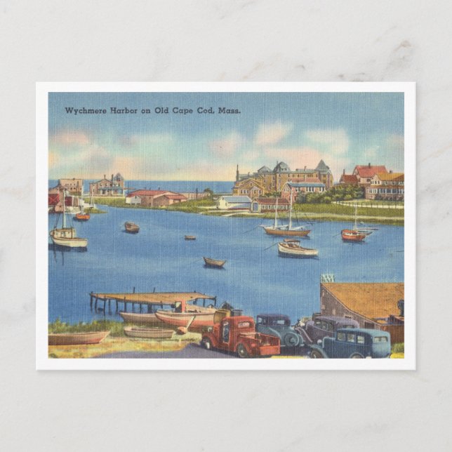 Cape Cod vintage Wychmere Harbor scene Postcard (Front)