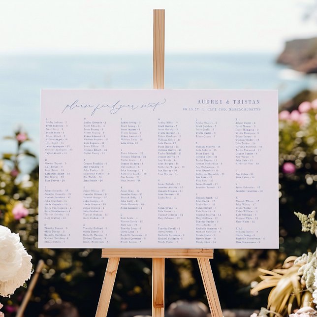 CAPE COD Wedding Alphabetical Seating Chart Foam Board (Creator Uploaded)