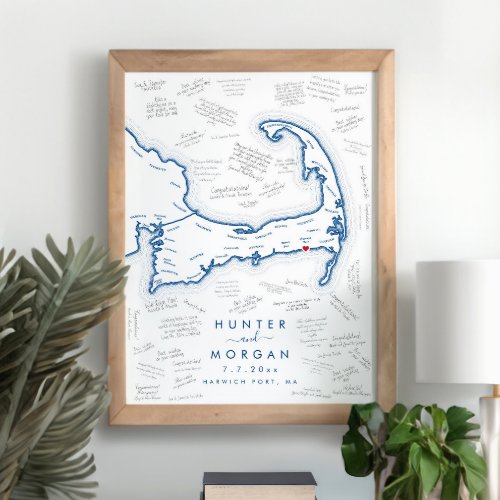 Cape Cod Wedding Modern Guest Book Poster