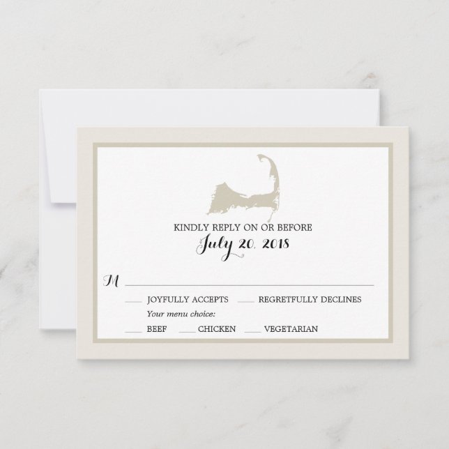 Cape Cod | Wedding RSVP with Menu (Front)