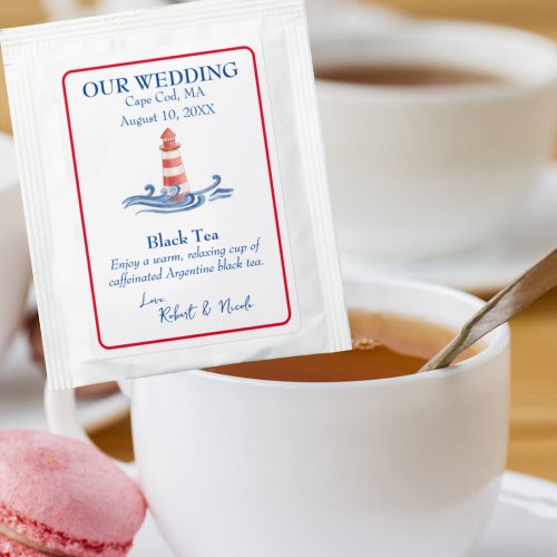 Cape Cod Wedding Theme Tea Bag Drink Mix