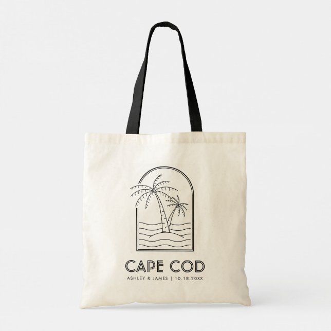 Cape Cod Wedding Weekend Destination Tote Bag (Back)