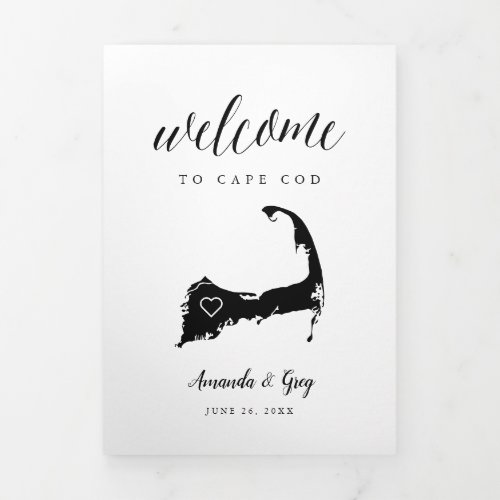Cape Cod Wedding Welcome Letter  Itinerary Tri_Fold Program