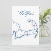 Cape Cod Wellfleet Map Wedding Table Name Card