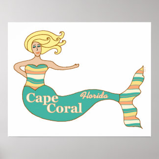 Cape Coral, FL Mermaid Poster