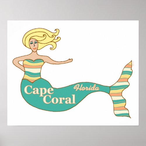 Cape Coral FL Mermaid Poster