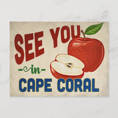 Cape Coral Florida Apple _ Vintage Travel Postcard